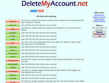 Tablet Screenshot of deletemyaccount.net